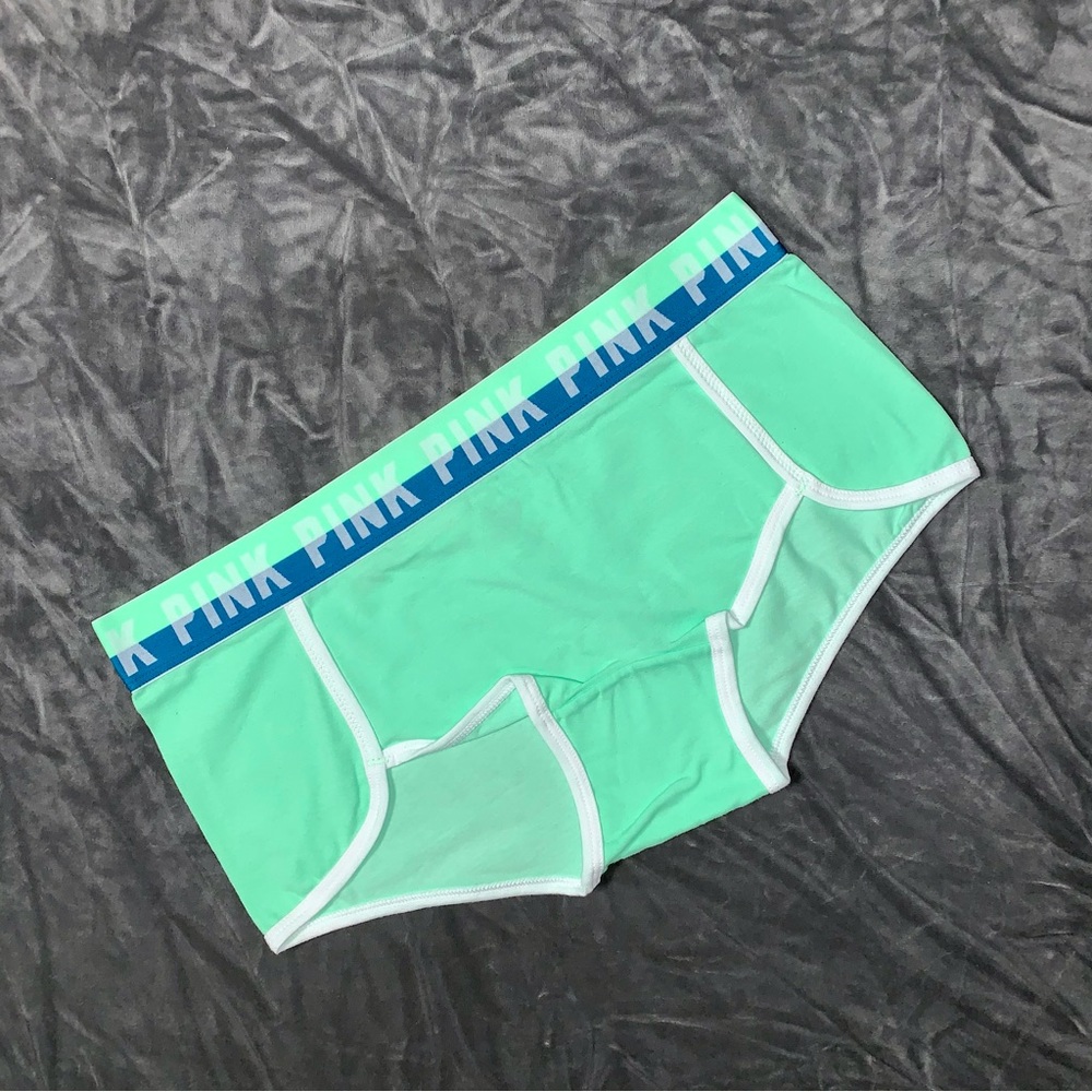 NWT Victoria’s Secret PINK Rare Logo Boyshort Shortie Panties Green Medium
